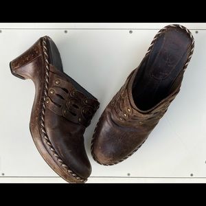 Frye Leather Braided Mules Size 8